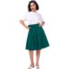 imageIDOPIP Women 50s Vintage Skirt High Waist Tie Front A Line Skirt Elegant Cocktail Swing Skirt Pleated Midi Skirt with PocketsGreen