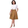 imageIDOPIP Women 50s Vintage Skirt High Waist Tie Front A Line Skirt Elegant Cocktail Swing Skirt Pleated Midi Skirt with PocketsKhaki