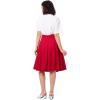 imageIDOPIP Women 50s Vintage Skirt High Waist Tie Front A Line Skirt Elegant Cocktail Swing Skirt Pleated Midi Skirt with PocketsRed