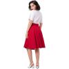 imageIDOPIP Women 50s Vintage Skirt High Waist Tie Front A Line Skirt Elegant Cocktail Swing Skirt Pleated Midi Skirt with PocketsRed