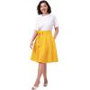 imageIDOPIP Women 50s Vintage Skirt High Waist Tie Front A Line Skirt Elegant Cocktail Swing Skirt Pleated Midi Skirt with PocketsYellow