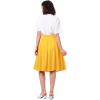 imageIDOPIP Women 50s Vintage Skirt High Waist Tie Front A Line Skirt Elegant Cocktail Swing Skirt Pleated Midi Skirt with PocketsYellow