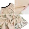 imageIDOPIP Women Floral Embroidered Mesh Skirt Elegant Elastic Waist Tulle Midi Skirt Cocktail Party Layered A Line Skirt DressApricot