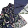imageIDOPIP Women Floral Embroidered Mesh Skirt Elegant Elastic Waist Tulle Midi Skirt Cocktail Party Layered A Line Skirt DressBlue