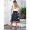 imageIDOPIP Women Floral Embroidered Mesh Skirt Elegant Elastic Waist Tulle Midi Skirt Cocktail Party Layered A Line Skirt DressBlue