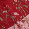 imageIDOPIP Women Floral Embroidered Mesh Skirt Elegant Elastic Waist Tulle Midi Skirt Cocktail Party Layered A Line Skirt DressRed