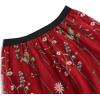 imageIDOPIP Women Floral Embroidered Mesh Skirt Elegant Elastic Waist Tulle Midi Skirt Cocktail Party Layered A Line Skirt DressRed