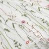 imageIDOPIP Women Floral Embroidered Mesh Skirt Elegant Elastic Waist Tulle Midi Skirt Cocktail Party Layered A Line Skirt DressWhite