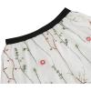 imageIDOPIP Women Floral Embroidered Mesh Skirt Elegant Elastic Waist Tulle Midi Skirt Cocktail Party Layered A Line Skirt DressWhite