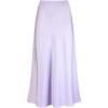 imageIDOPIP Women High Waist Satin Skirt Elegant Summer Long Maxi Skirt Formal Trendy Ruffle Work Skirts Elastic Casual Midi SkirtLight Purple