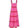 imageIDOPIP Womens Sleeveless Casual Tiered Dress Summer Flounce Long Maxi Dress Spaghetti Straps Loose Fit Sundress OutfitRose