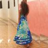 imageIDOPIP Womens Summer Casual Dress Beach Floral Maxi Dress Elegant Spaghetti Sleeveless Smocked Sundress Weeding Guest DressBluetiedye