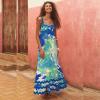 imageIDOPIP Womens Summer Casual Dress Beach Floral Maxi Dress Elegant Spaghetti Sleeveless Smocked Sundress Weeding Guest DressBluetiedye