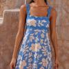 imageIDOPIP Womens Summer Casual Dress Beach Floral Maxi Dress Elegant Spaghetti Sleeveless Smocked Sundress Weeding Guest DressLight Blue
