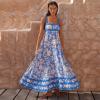 imageIDOPIP Womens Summer Casual Dress Beach Floral Maxi Dress Elegant Spaghetti Sleeveless Smocked Sundress Weeding Guest DressLight Blue