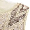 imageWomens 1920s Flapper Dress Vintage Great Gatsby Party Sequin Maxi Evening Cocktail Dresses with 20s Accessories SetApricot