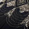 imageWomens 1920s Flapper Dress Vintage Great Gatsby Party Sequin Maxi Evening Cocktail Dresses with 20s Accessories SetBlack  Gold
