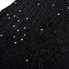 imageWomens 1920s Flapper Dress Vintage Great Gatsby Party Sequin Maxi Evening Cocktail Dresses with 20s Accessories SetBlack