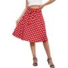 imageIDOPIP Women 50s Vintage Polka Dot Skirt High Waist ALine Floral Swing Skirt Summer Elegant Cocktail Flowy Boho Belted SkirtRedpolka Dot