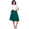 imageIDOPIP Women 50s Vintage Skirt High Waist Tie Front A Line Skirt Elegant Cocktail Swing Skirt Pleated Midi Skirt with PocketsGreen