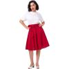 imageIDOPIP Women 50s Vintage Skirt High Waist Tie Front A Line Skirt Elegant Cocktail Swing Skirt Pleated Midi Skirt with PocketsRed