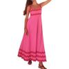 imageIDOPIP Womens Summer Casual Dress Beach Floral Maxi Dress Elegant Spaghetti Sleeveless Smocked Sundress Weeding Guest DressPink