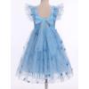 imageIDOPIP Embroidery Flower Girl Dress for Kids Baby Wedding Pageant Party Communion Dresses Backless Butterfly Birthday GownBlue Butterfly
