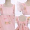 imageIDOPIP Embroidery Flower Girl Dress for Kids Baby Wedding Pageant Party Communion Dresses Backless Butterfly Birthday GownPink Floral