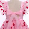 imageIDOPIP Embroidery Flower Girl Dress for Kids Baby Wedding Pageant Party Communion Dresses Backless Butterfly Birthday GownPink Heart