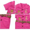 imageIDOPIP Girl Jungle Safari Outfit Wild Birthday RomperHat Jumpsuit Birthday Party Clothes Overall Shorts Photo Shoot BodysuitHot Pink