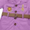 imageIDOPIP Girl Jungle Safari Outfit Wild Birthday RomperHat Jumpsuit Birthday Party Clothes Overall Shorts Photo Shoot BodysuitPurple