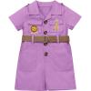 imageIDOPIP Girl Jungle Safari Outfit Wild Birthday RomperHat Jumpsuit Birthday Party Clothes Overall Shorts Photo Shoot BodysuitPurple