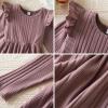 imageIDOPIP Toddler Girls Sweater Dress Long Sleeve Ribbed Knit Ruffle Dress Kids Birthday Pageant Winter Fall Christmas DressDusty Pink