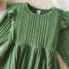 imageIDOPIP Toddler Girls Sweater Dress Long Sleeve Ribbed Knit Ruffle Dress Kids Birthday Pageant Winter Fall Christmas DressGreen