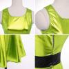 imageIDOPIP Womens Shiny Metallic Dress Sexy Sleeveless Skater Mini Dress Holographic Party Rave Dance Clubwear Halloween CostumeGreen