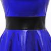 imageIDOPIP Womens Shiny Metallic Dress Sexy Sleeveless Skater Mini Dress Holographic Party Rave Dance Clubwear Halloween CostumeRoyal Blue