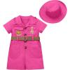 imageIDOPIP Girl Jungle Safari Outfit Wild Birthday RomperHat Jumpsuit Birthday Party Clothes Overall Shorts Photo Shoot BodysuitHot Pink