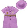 imageIDOPIP Girl Jungle Safari Outfit Wild Birthday RomperHat Jumpsuit Birthday Party Clothes Overall Shorts Photo Shoot BodysuitPurple