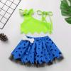 imageIDOPIP Kids Baby Halloween Costume Caveman Cavegirl Stone Age Outfit for Girl Boy Halloween Cosplay Dress Up Photoshoot 6M6TGreen  Blue 3pcs