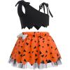 imageIDOPIP Kids Baby Halloween Costume Caveman Cavegirl Stone Age Outfit for Girl Boy Halloween Cosplay Dress Up Photoshoot 6M6TOrange  Black 3pcs