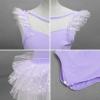 imageIDOPIP Girls Glitter Star Tutu Skirted Leotard Sequin Ruffle Sleeve Ballet Dance Dress Ballerina Dancewear Gymnastics CostumePurple