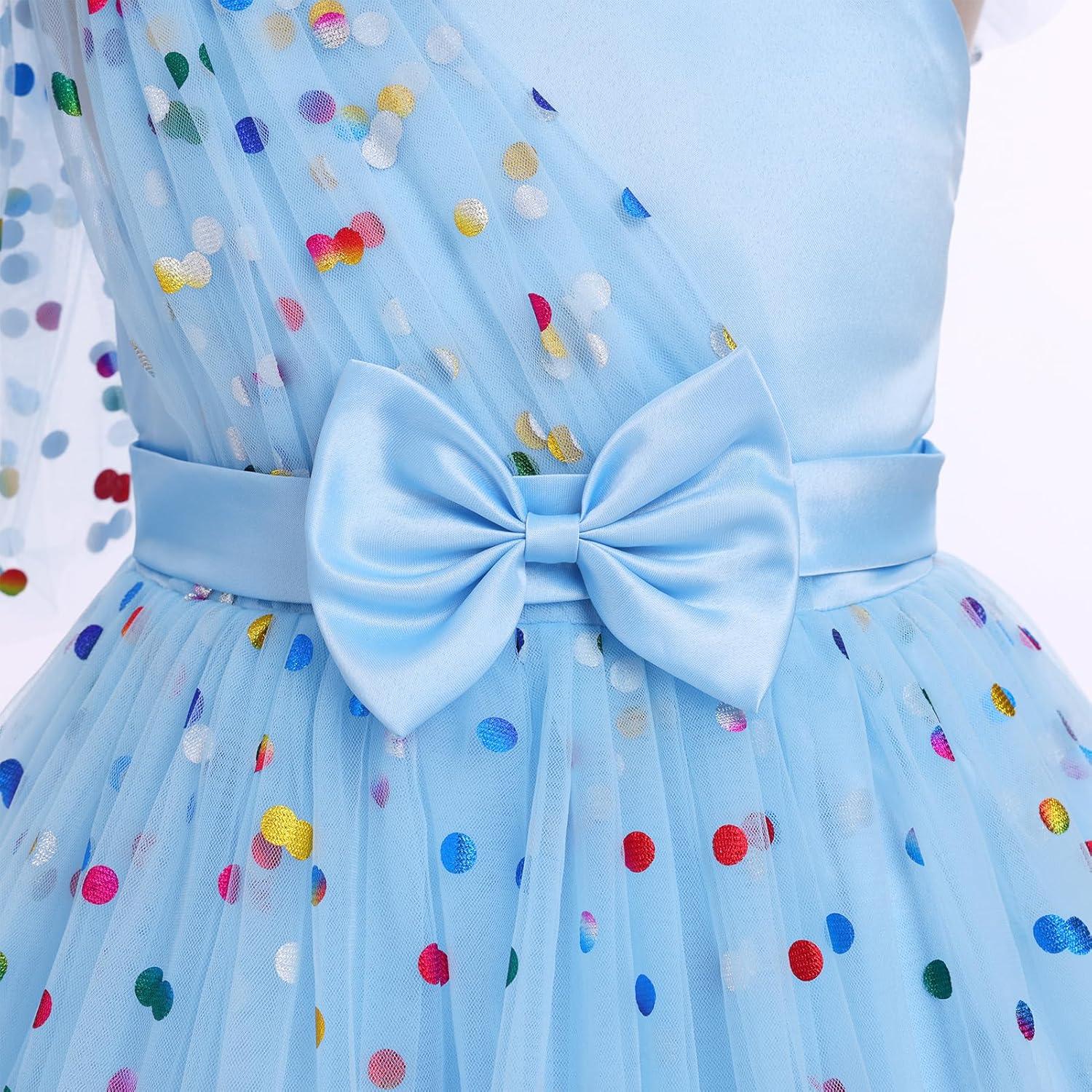 imageIDOPIP Toddler Baby Girls Sequin Heart Tutu Dress Pageant Wedding Flower Girl Dresses Princess Birthday Party Bowknot GownsBlue