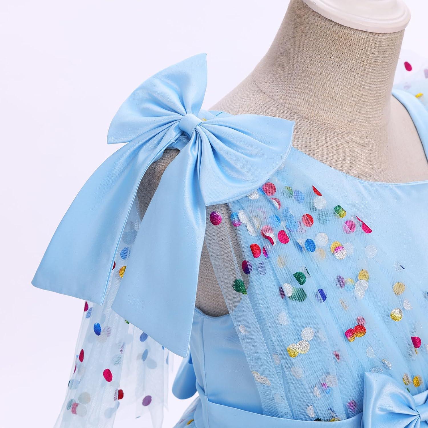 imageIDOPIP Toddler Baby Girls Sequin Heart Tutu Dress Pageant Wedding Flower Girl Dresses Princess Birthday Party Bowknot GownsBlue