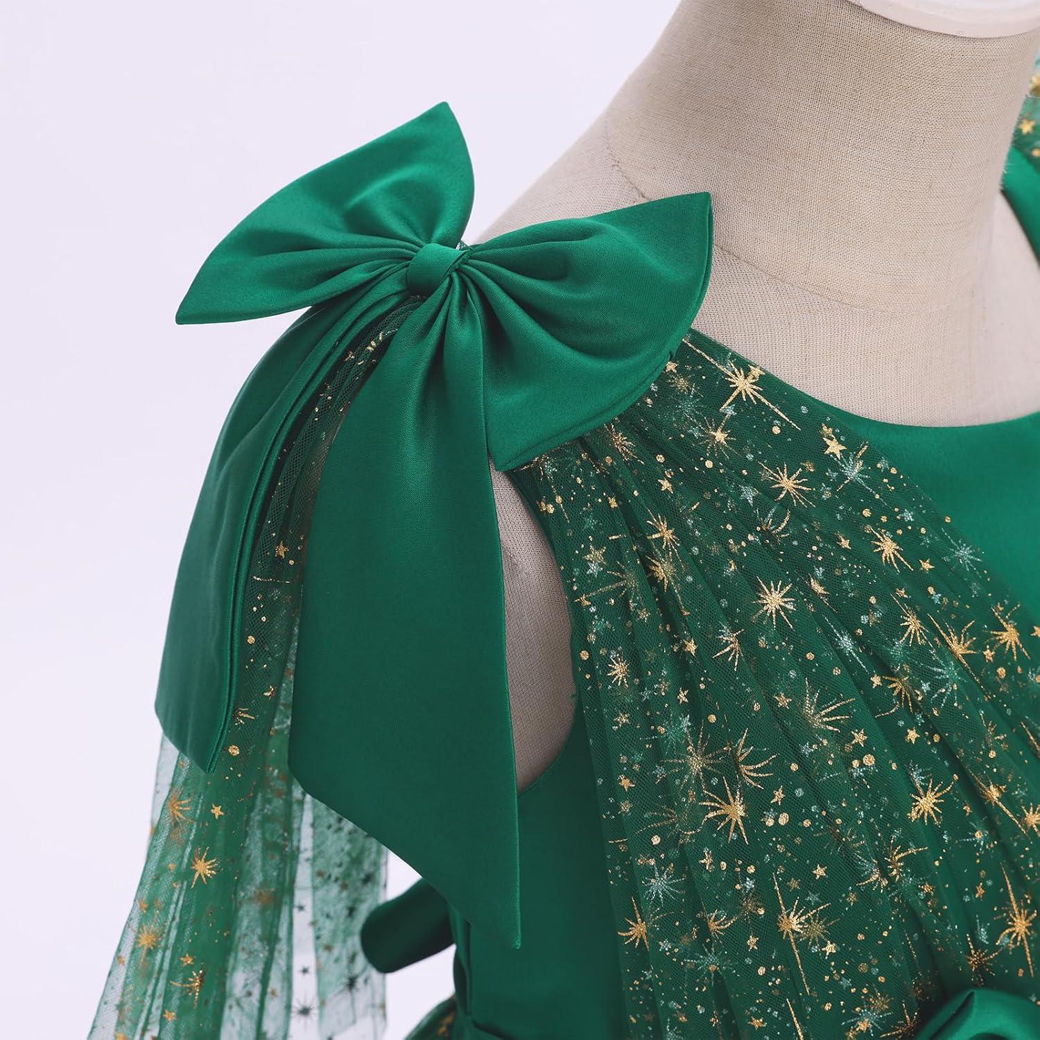 imageIDOPIP Toddler Baby Girls Sequin Heart Tutu Dress Pageant Wedding Flower Girl Dresses Princess Birthday Party Bowknot GownsDark Green