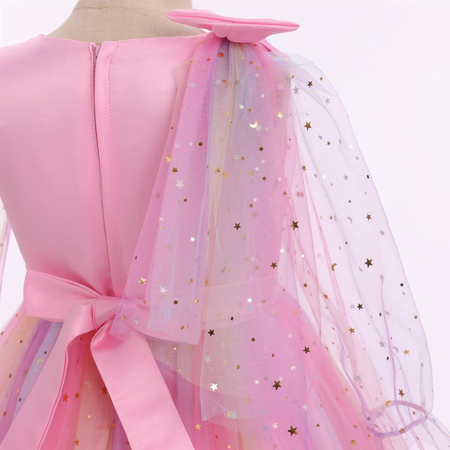 imageIDOPIP Toddler Baby Girls Sequin Heart Tutu Dress Pageant Wedding Flower Girl Dresses Princess Birthday Party Bowknot GownsRed Stars  Long Sleeve