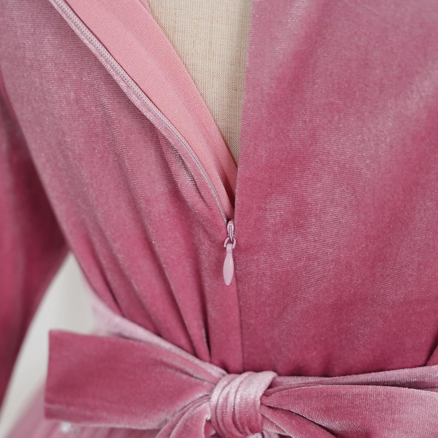 imageIDOPIP Toddler Baby Girls Velvet Tutu Dress Long Sleeve Princess Christmas Birthday Party Wedding Dresses Fall Winter ClothesDusty Pink  Sequin