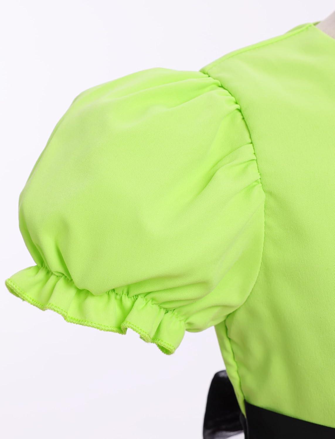 imageIDOPIP Toddler Girls Christmas Dress Puff Sleeve Tutu Dress Princess Baptism Ruffle Tulle Dress Cake Smash Photo Shoot OutfitGreen  Red