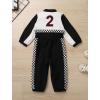 imageIDOPIP Baby Boys 1st 2nd Birthday Outfit Race Car Driver Romper Girls Racer Jumpsuit Kids Racing Suit Toddler Dress up OutfitBlack 2