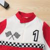 imageIDOPIP Baby Boys 1st 2nd Birthday Outfit Race Car Driver Romper Girls Racer Jumpsuit Kids Racing Suit Toddler Dress up OutfitRed 1