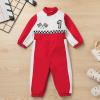 imageIDOPIP Baby Boys 1st 2nd Birthday Outfit Race Car Driver Romper Girls Racer Jumpsuit Kids Racing Suit Toddler Dress up OutfitRed 1